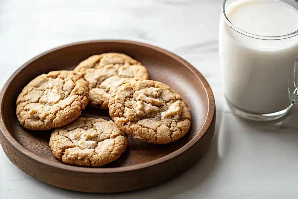 Tate’s Butter Crunch Cookies with milk and coffee