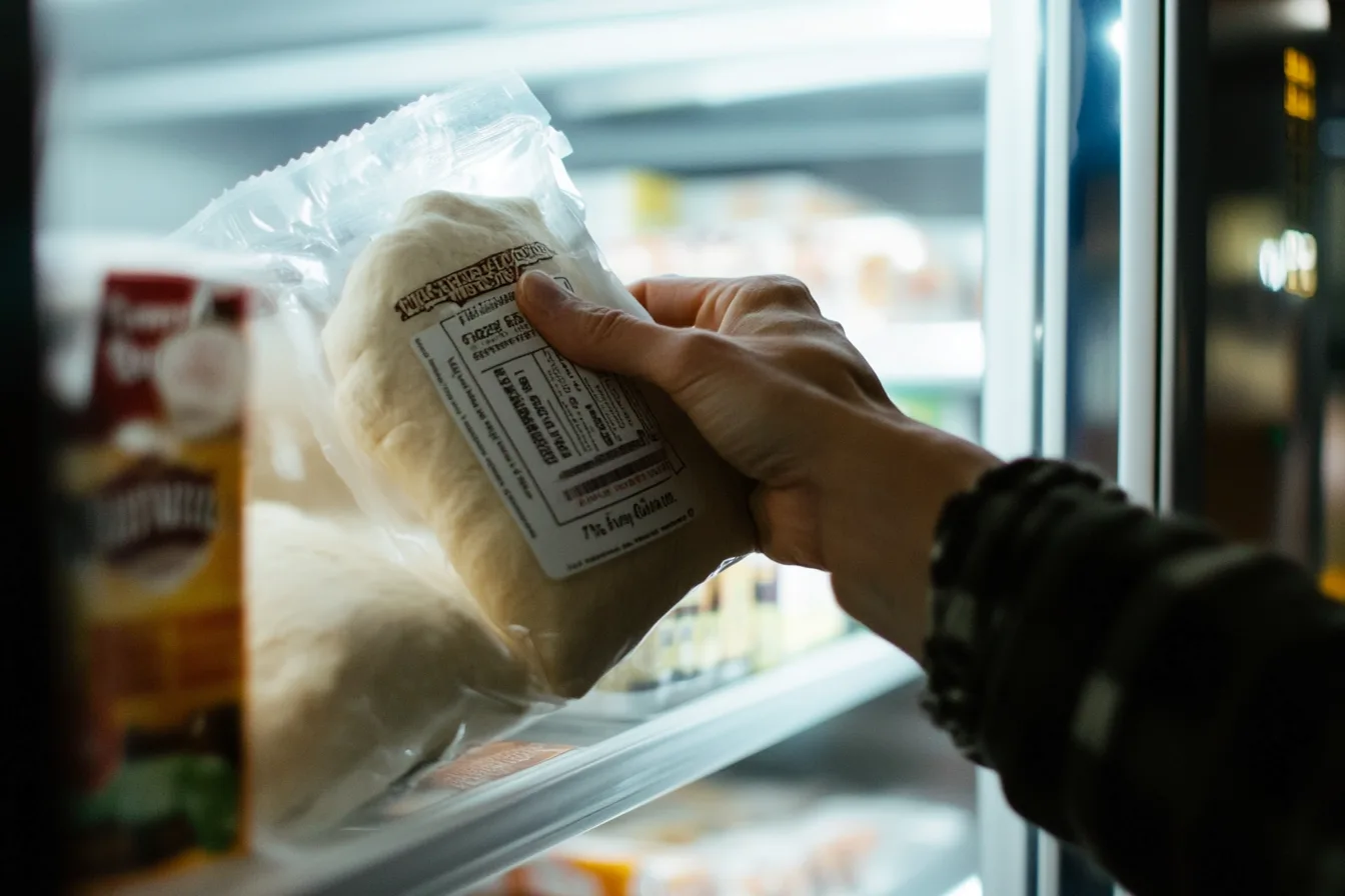 : Trader Joe's pizza dough, refrigerated, ready for use.