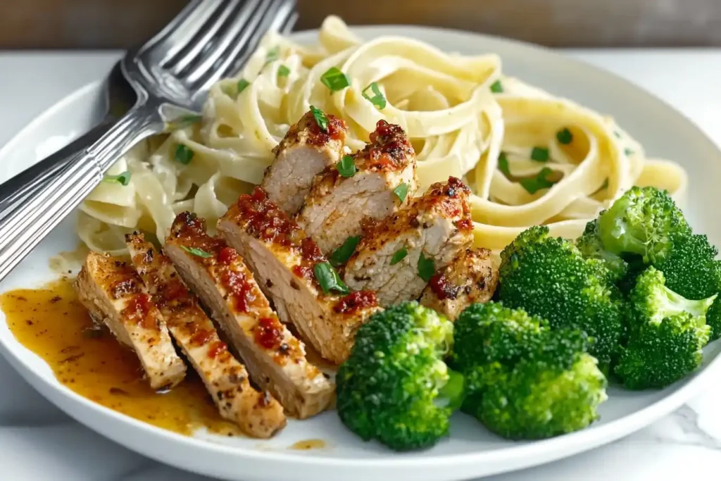 Blackened Chicken Alfredo with Vegetables	