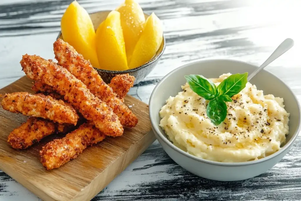 Blackened Chicken Strips & Alfredo Sauce	