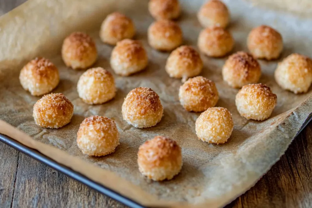 Freshly baked snowballs
