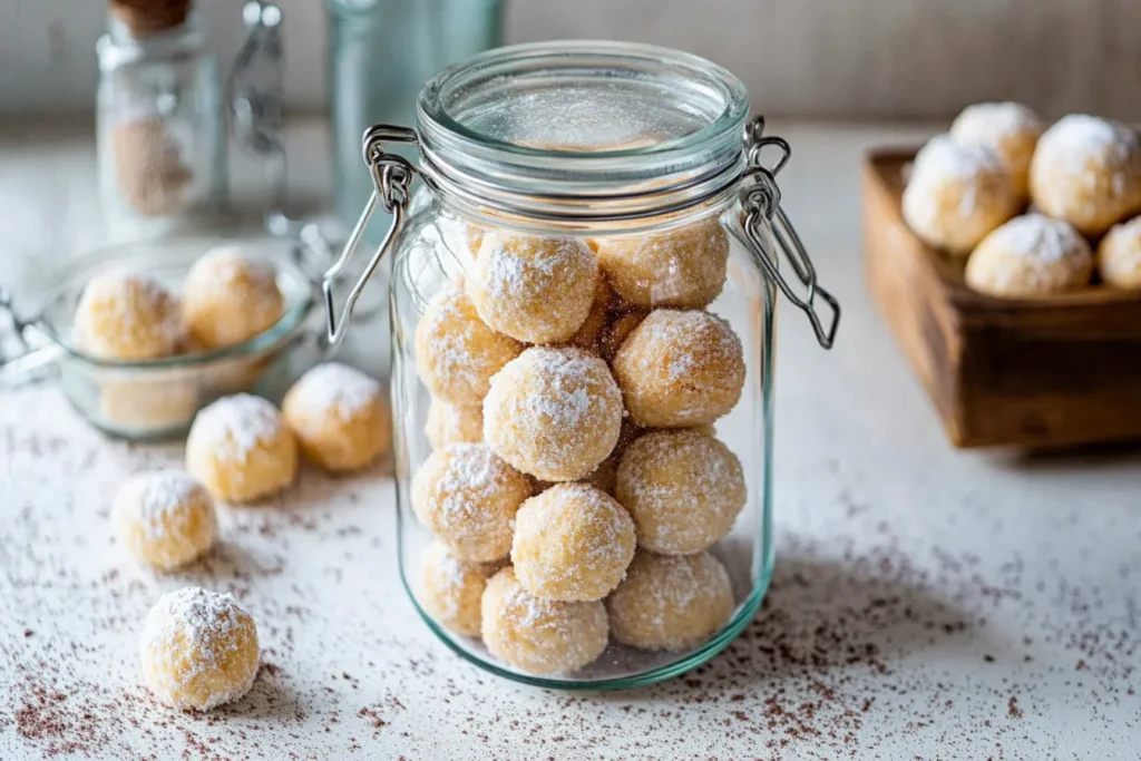 Snowballs in a glass jar
