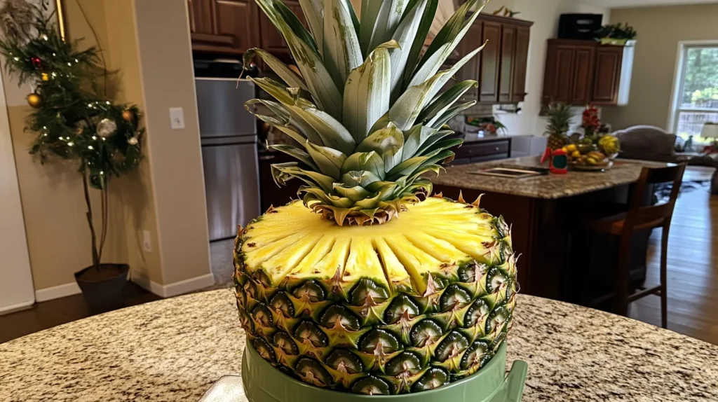 How do you cut a pineapple for Christmas? Holiday pineapple slices