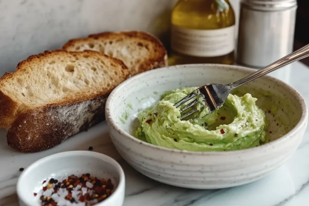 	Mashed Avocado Texture on Toast