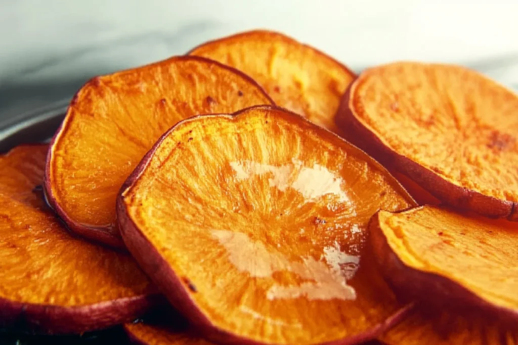 Baked Sweet Potato Slices close-up