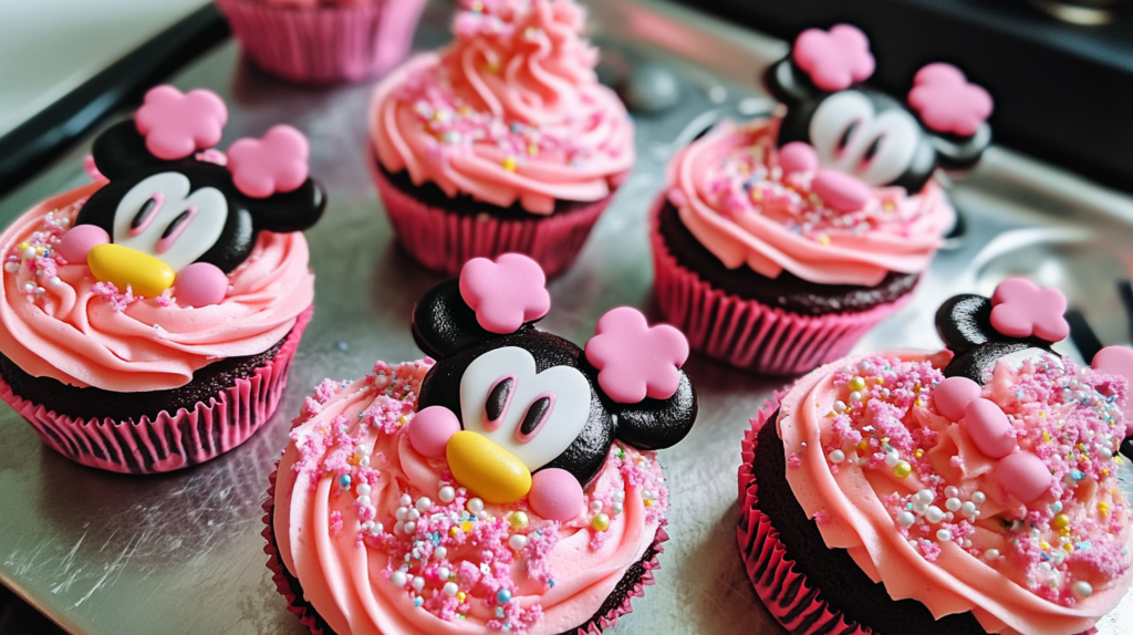 Minnie mouse cupcakes with fondant ears