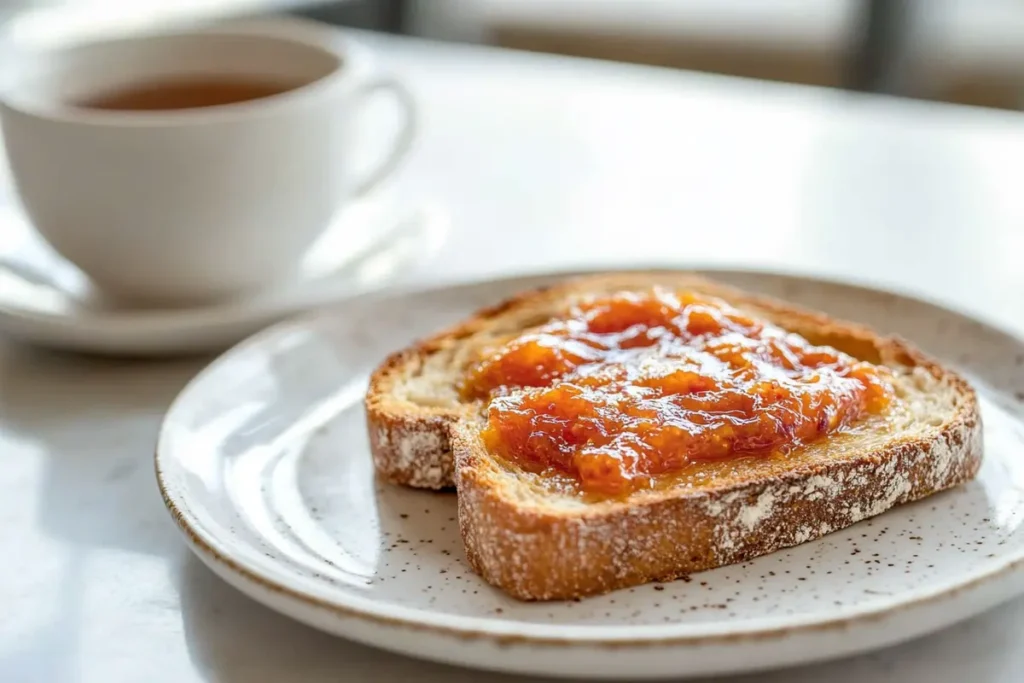 Guava paste on toast breakfast